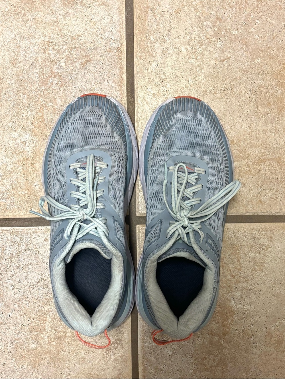 HOKA Women’s Athletic Shoes - Light Blue with Orange Accents